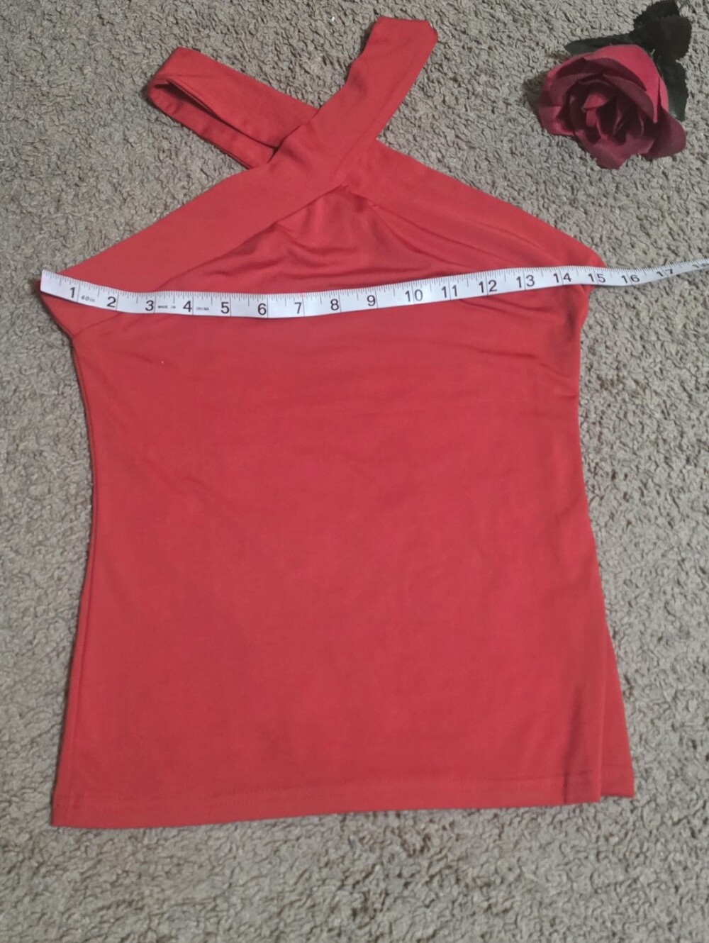Women’s Red Crisscross -Shoulder Tank Top Small